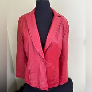 SIENA Red Leather Jacket Soft Size Large